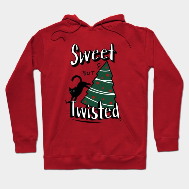 Sweet but Twisted Christmas Cat Hoodie by Unified by Design